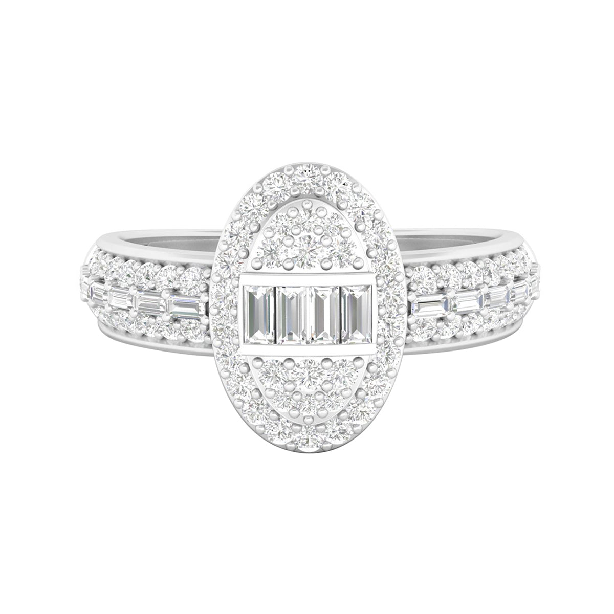 18KT White Gold With White Diamond Engagement Ring 0.71ct