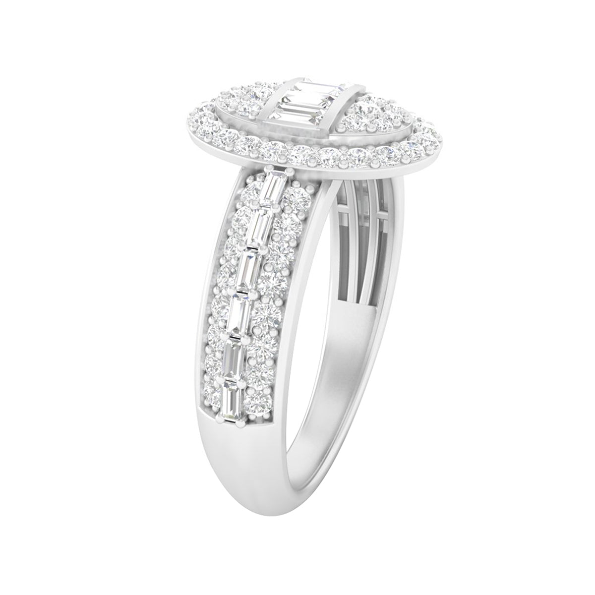 18KT White Gold With White Diamond Engagement Ring 0.71ct