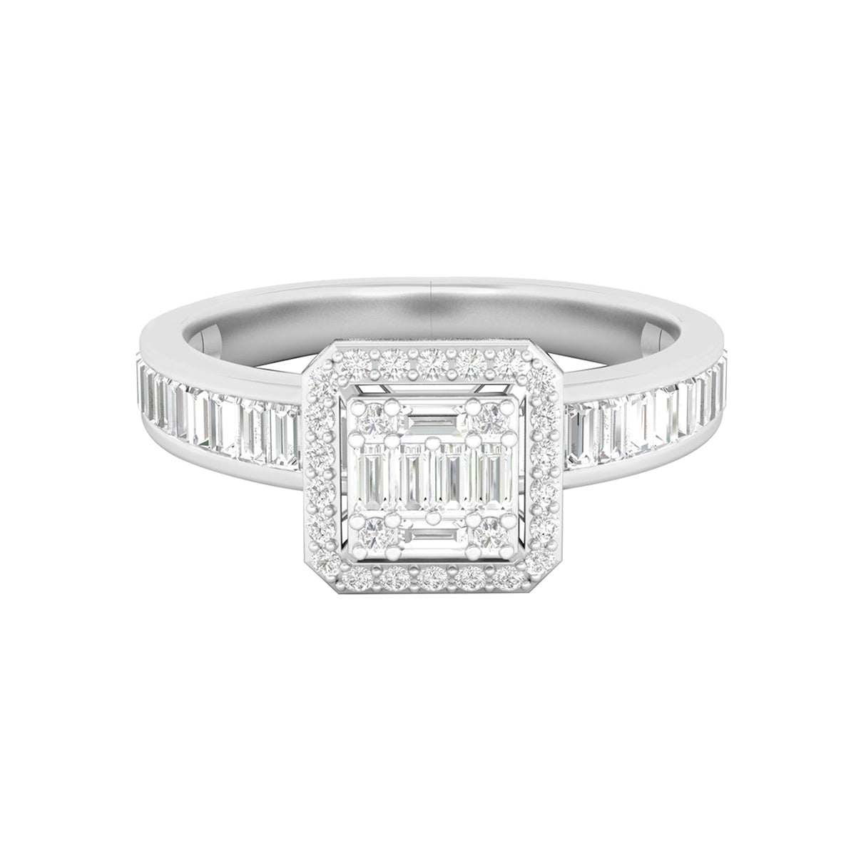 18KT White Gold With White Diamond Engagement Ring 0.65ct