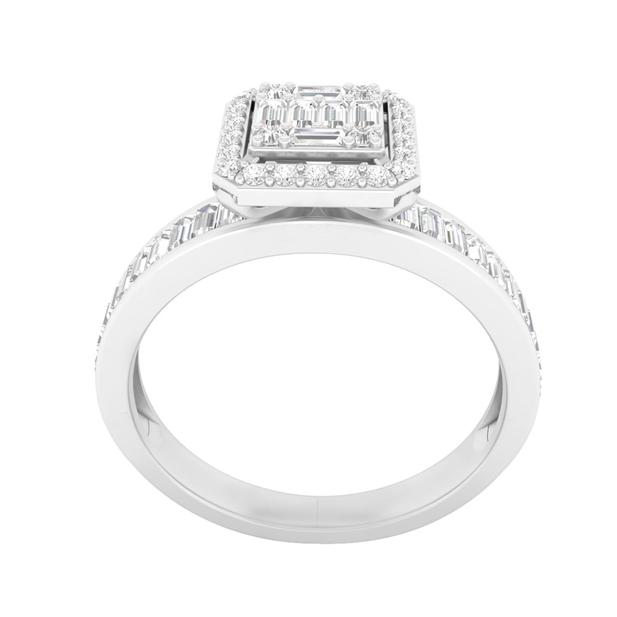 18KT White Gold With White Diamond Engagement Ring 0.65ct