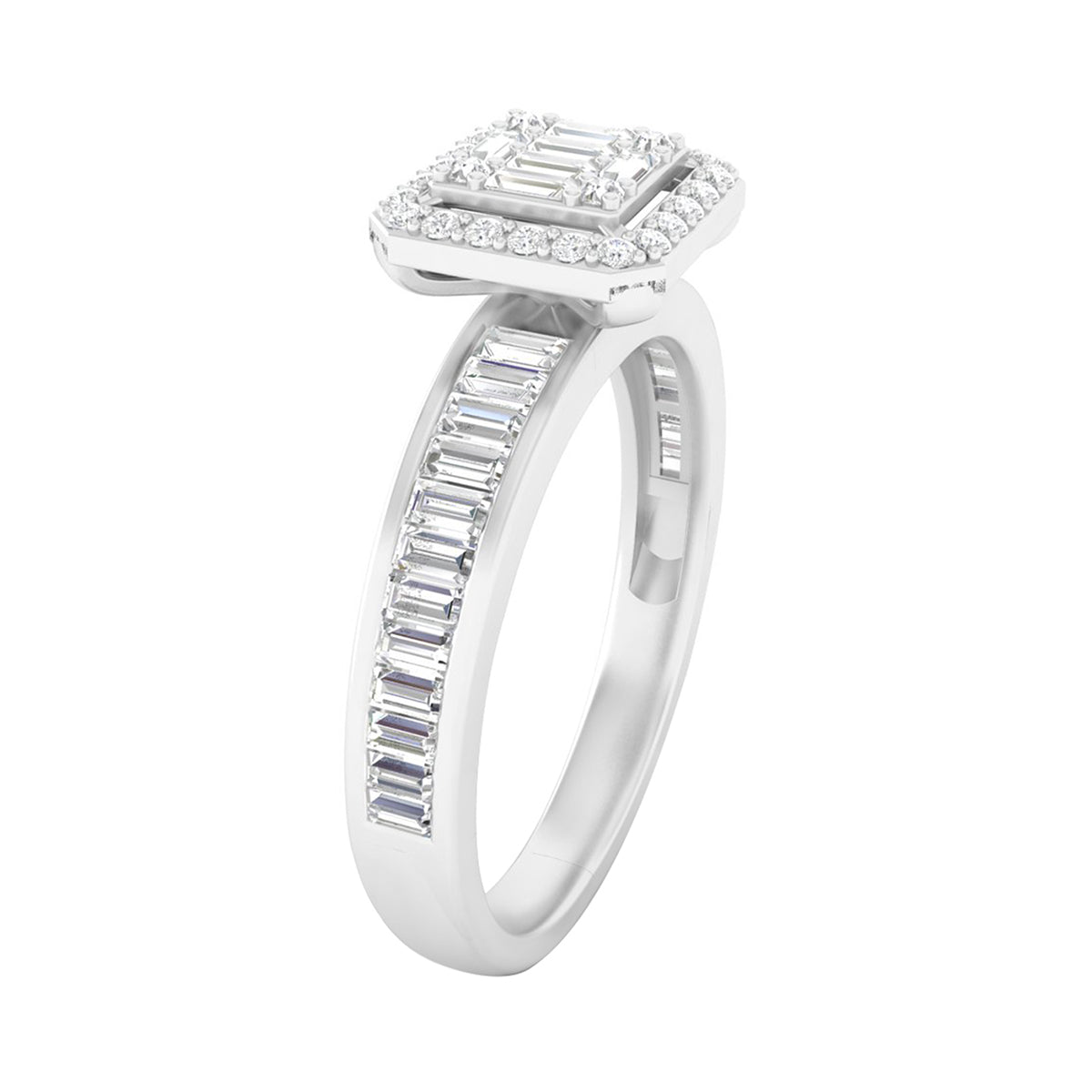 18KT White Gold With White Diamond Engagement Ring 0.65ct