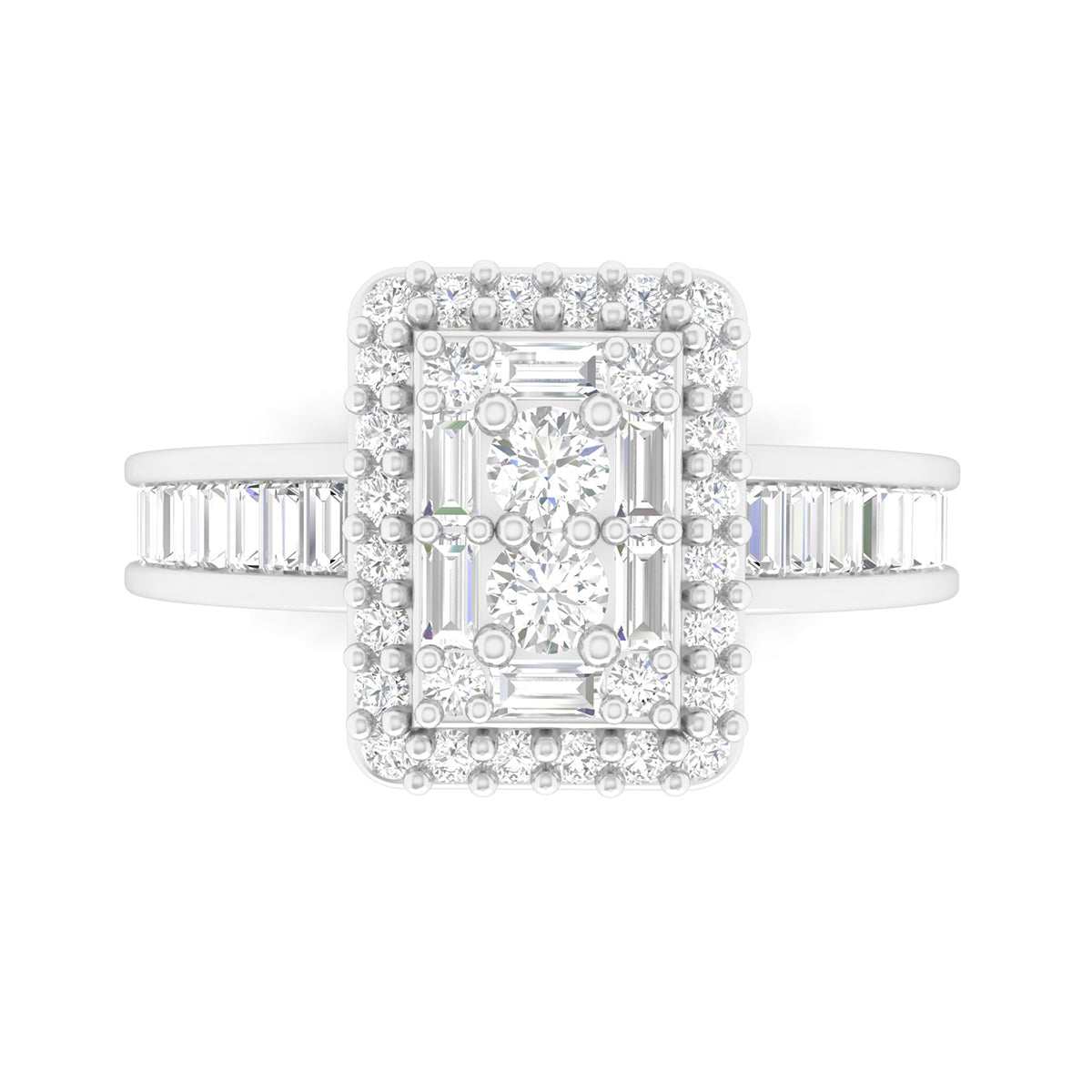 18KT White Gold With White Diamond Engagement Ring 0.53ct