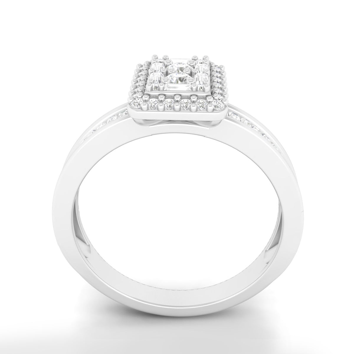 18KT White Gold With White Diamond Engagement Ring 0.53ct