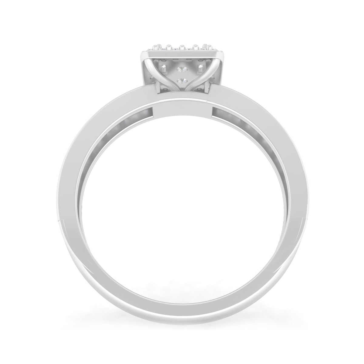 18KT White Gold With White Diamond Engagement Ring 0.53ct