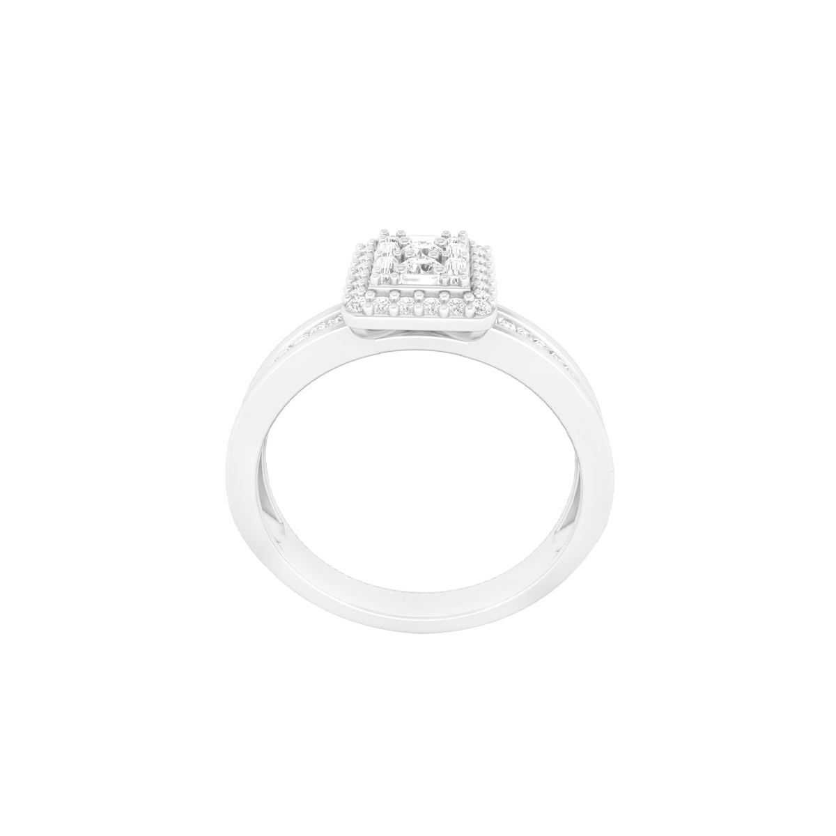 18KT White Gold With White Diamond Engagement Ring 0.53ct