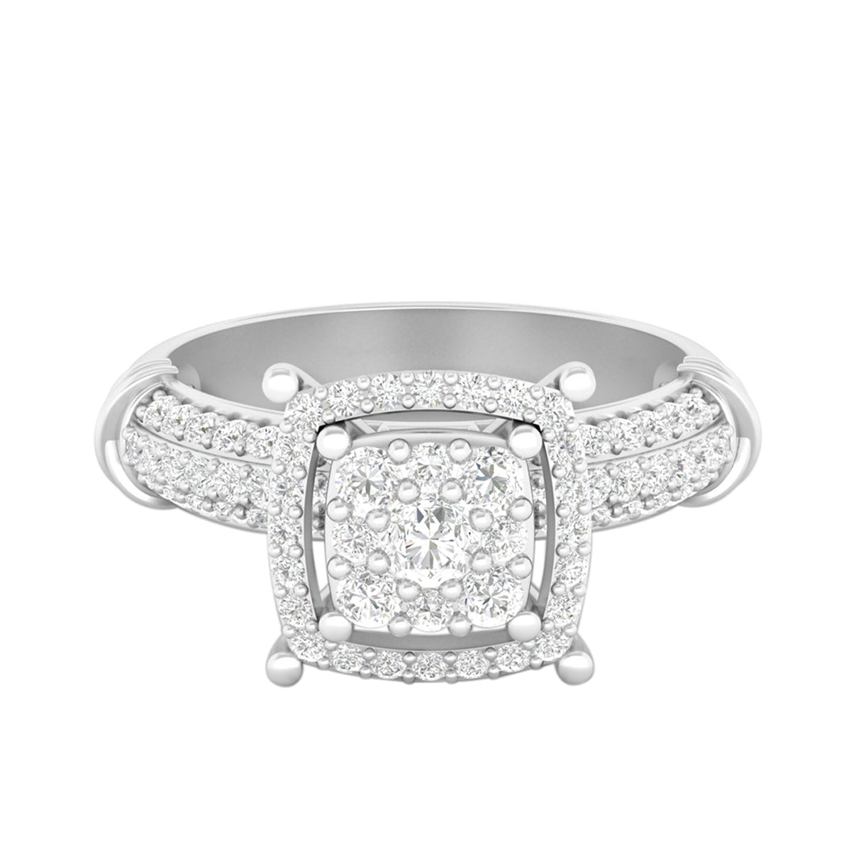 18KT White Gold With White Diamond Engagement Ring 1.58cts