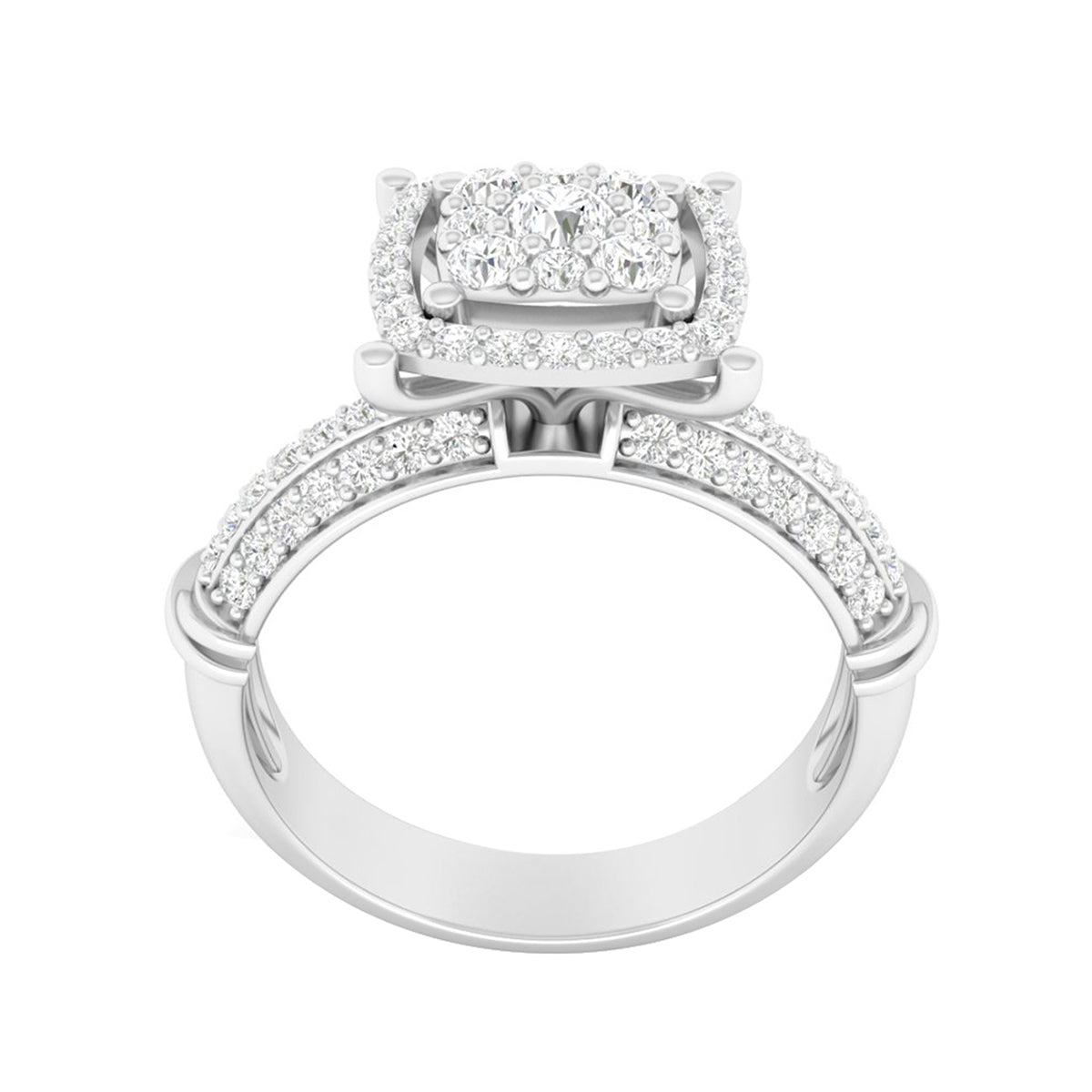 18KT White Gold With White Diamond Engagement Ring 1.58cts