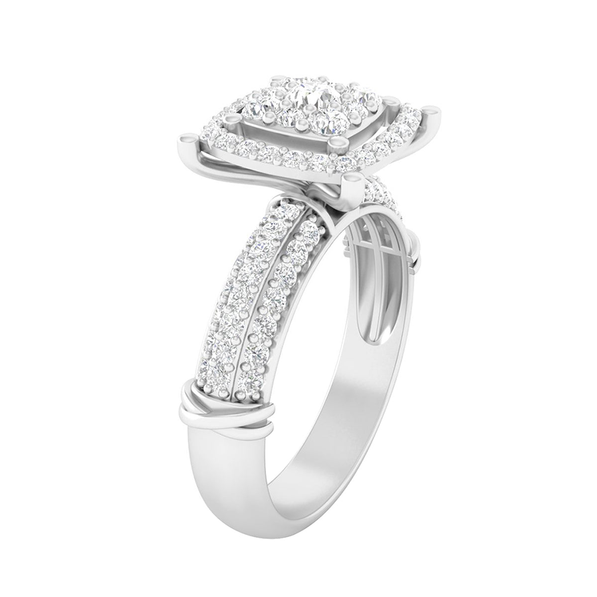 18KT White Gold With White Diamond Engagement Ring 1.58cts