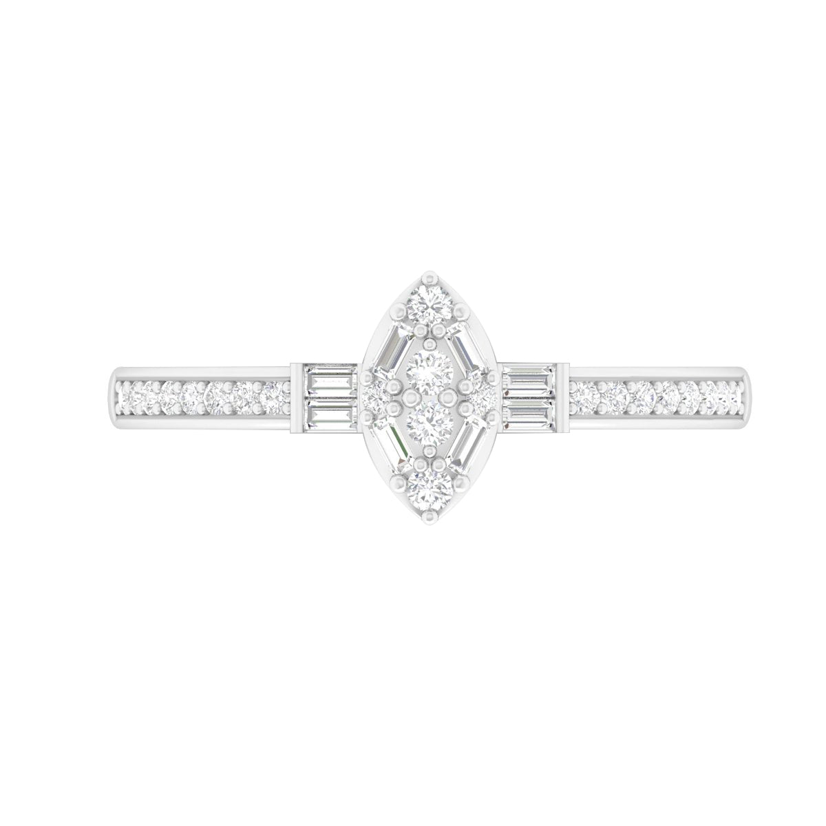 18KT White Gold With White Diamond Engagement Ring 0.23ct