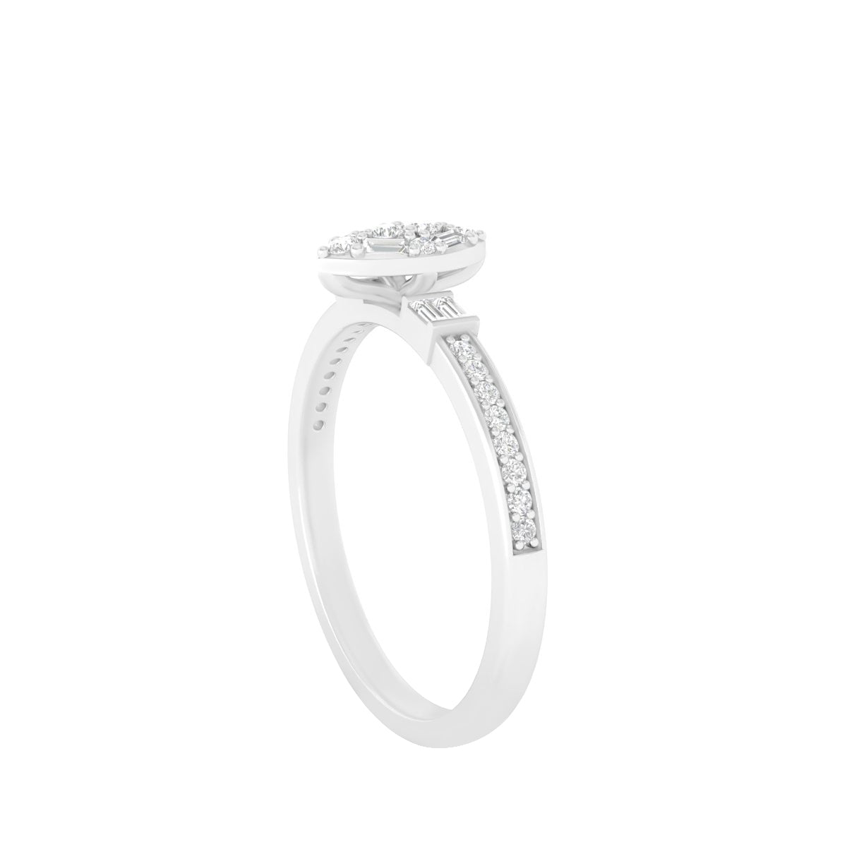 18KT White Gold With White Diamond Engagement Ring 0.23ct