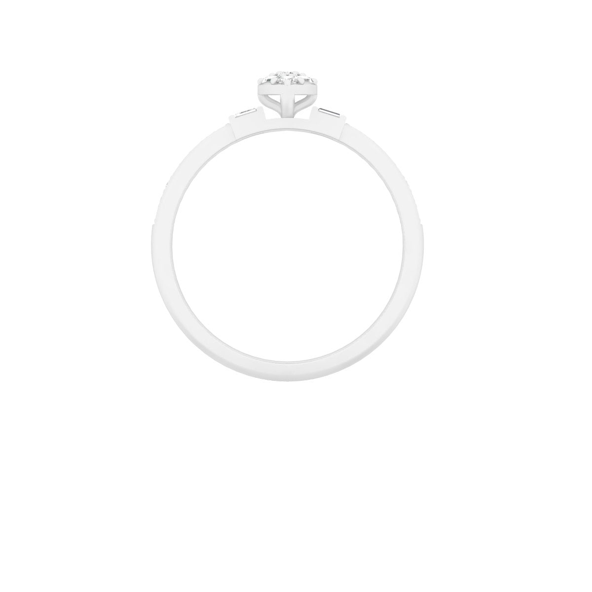 18KT White Gold With White Diamond Engagement Ring 0.23ct