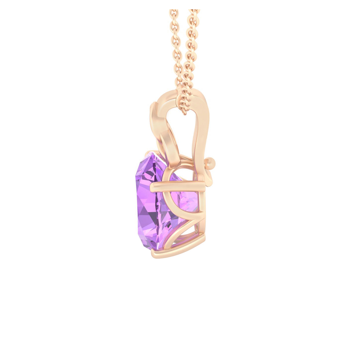 18KT Gold With Pink Amethyst Pendant 3.30ct
