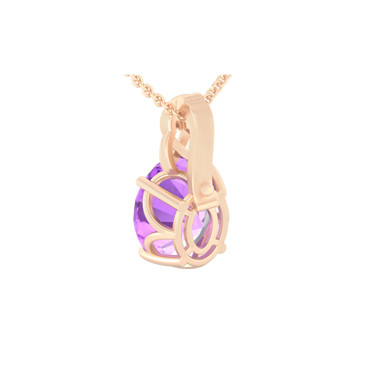 18KT Gold With Pink Amethyst Pendant 3.30ct