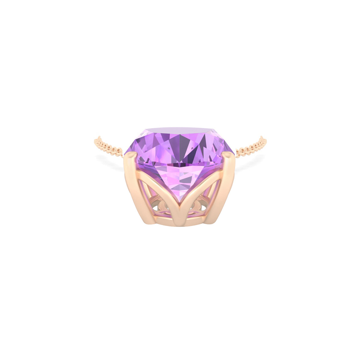 18KT Gold With Pink Amethyst Pendant 3.30ct