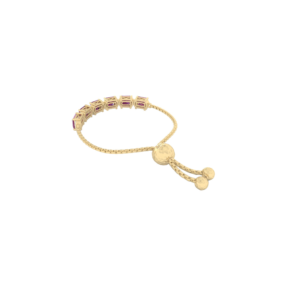 Glass Filled Ruby Slider Bracelet with White Diamond in 18Kt Gold 5.95cts