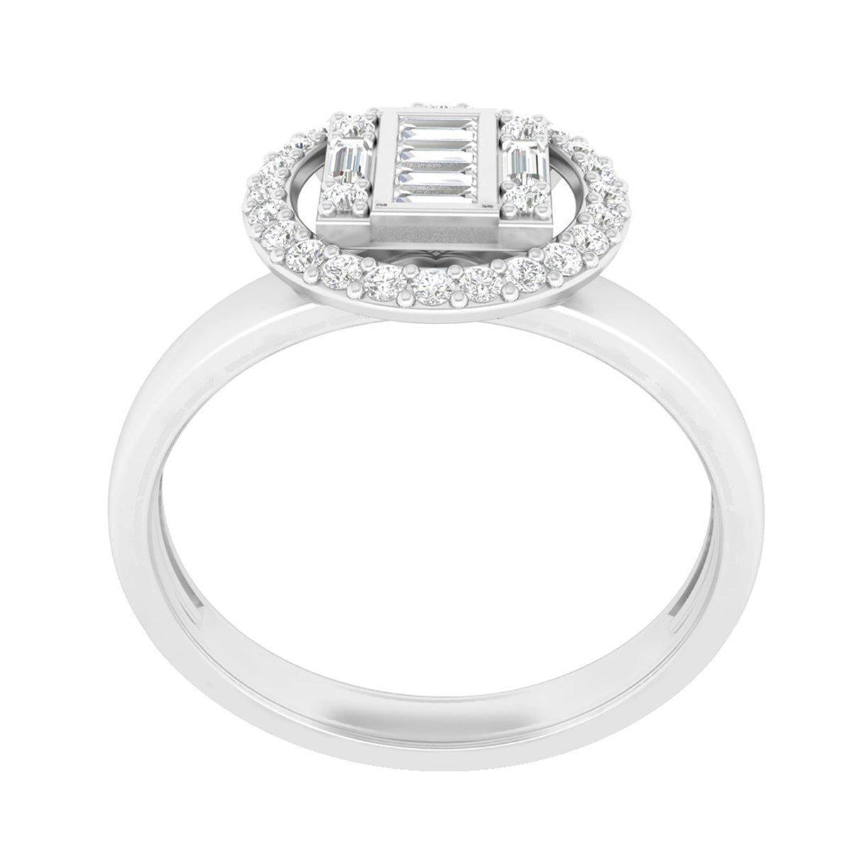 18KT White Gold With White Diamond Engagement Ring 0.28ct