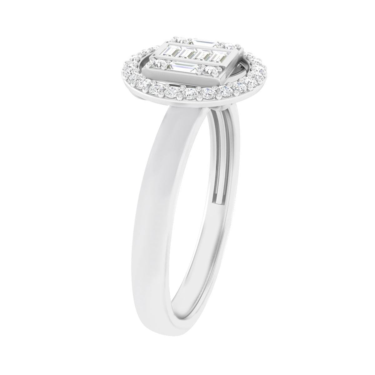 18KT White Gold With White Diamond Engagement Ring 0.28ct