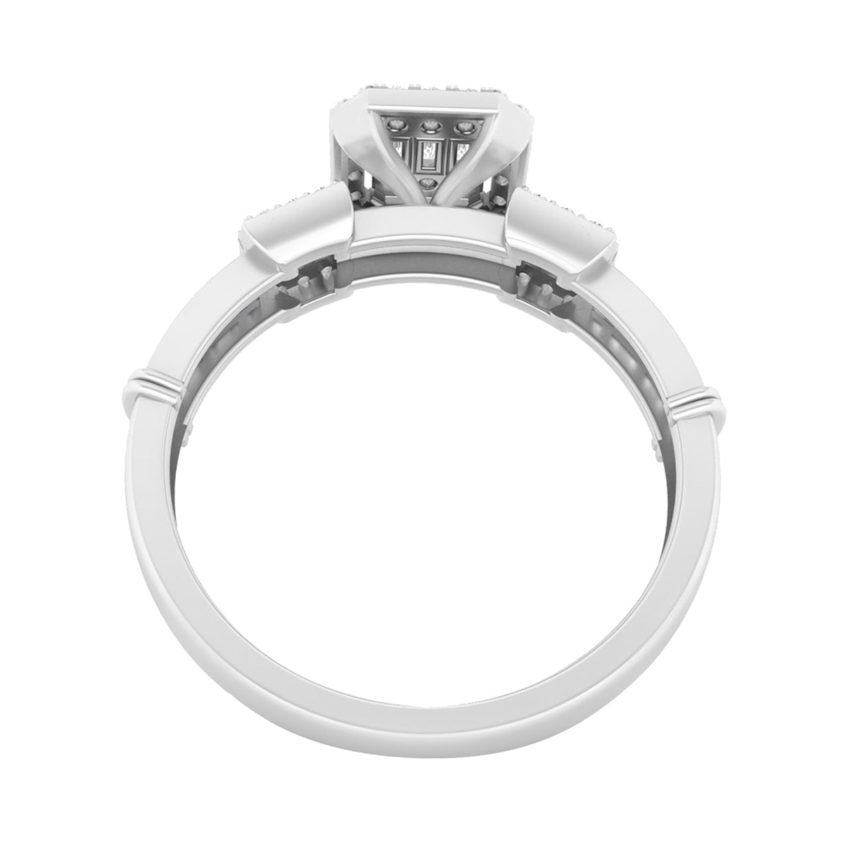 18KT White Gold With White Diamond Engagement Ring 0.52ct