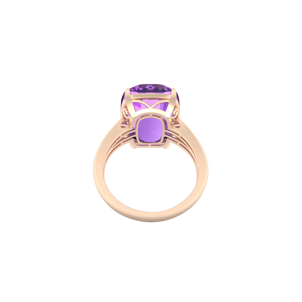 Amethyst Ring with White Diamond in 18Kt Gold 8.76cts
