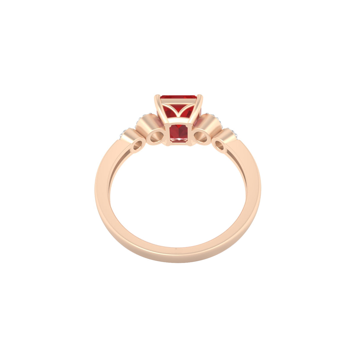 Red Apatite Ring with White Diamond in 18Kt Gold 1.91cts