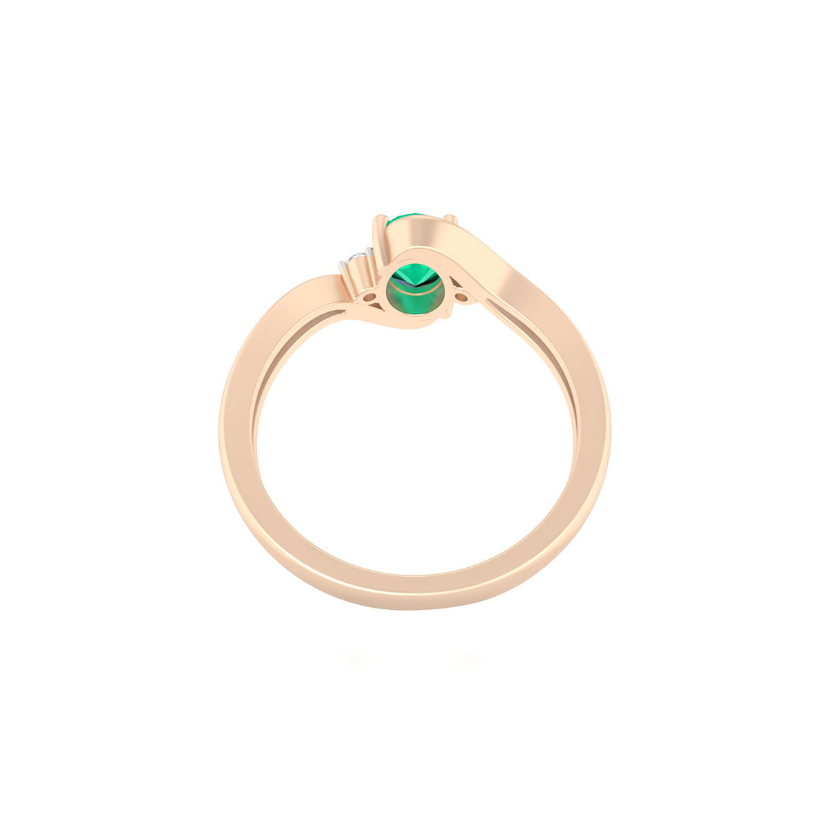 Zambian Emerald Ring with White Diamond in 18Kt Gold 1.20cts