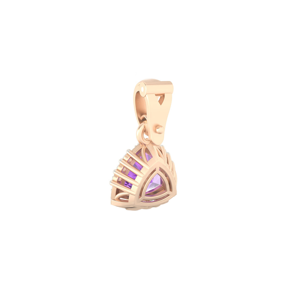 Amethyst Pendant with White Diamond in 18Kt Gold 1.69cts