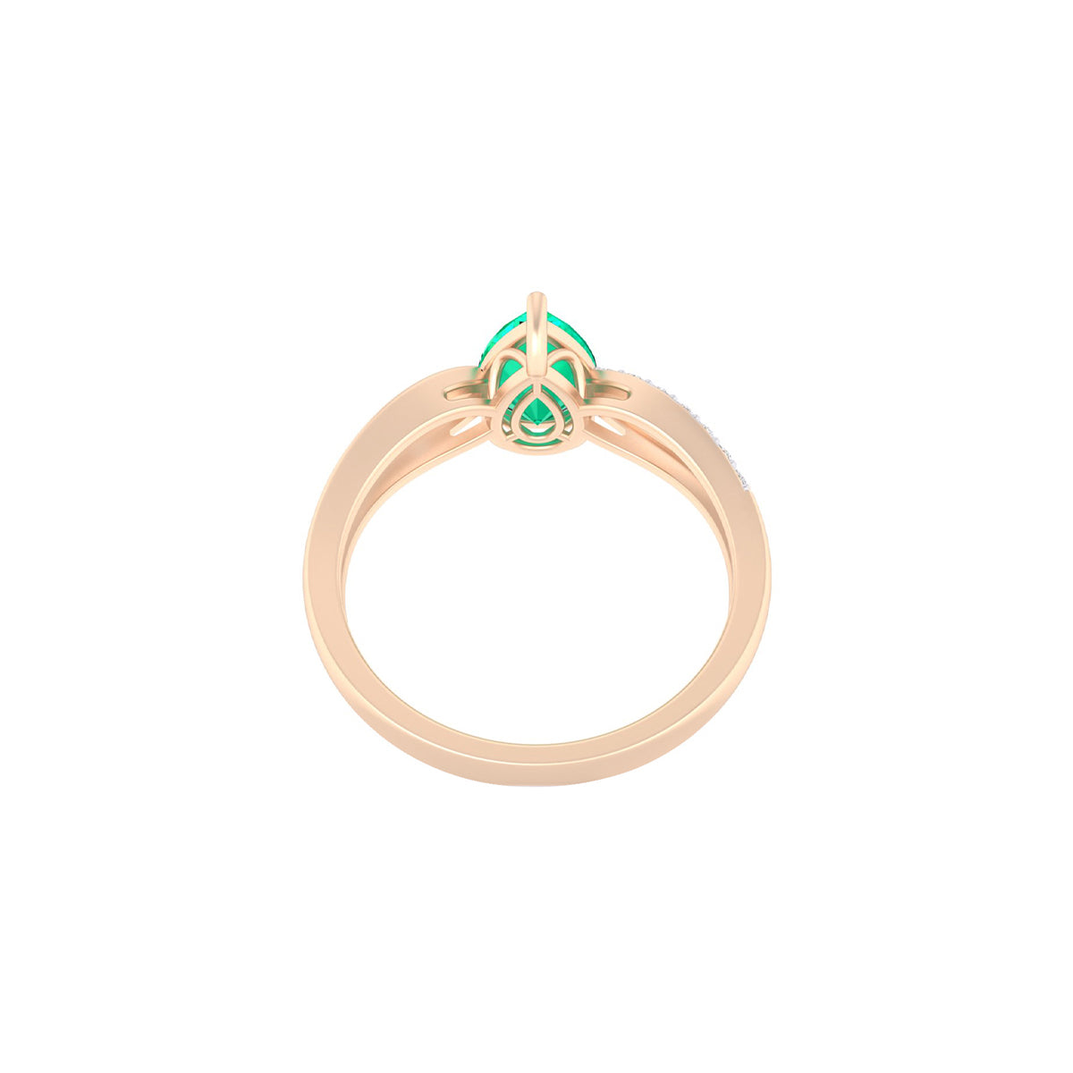 Zambian Emerald Ring with White Diamond in 18Kt Gold 2.17cts
