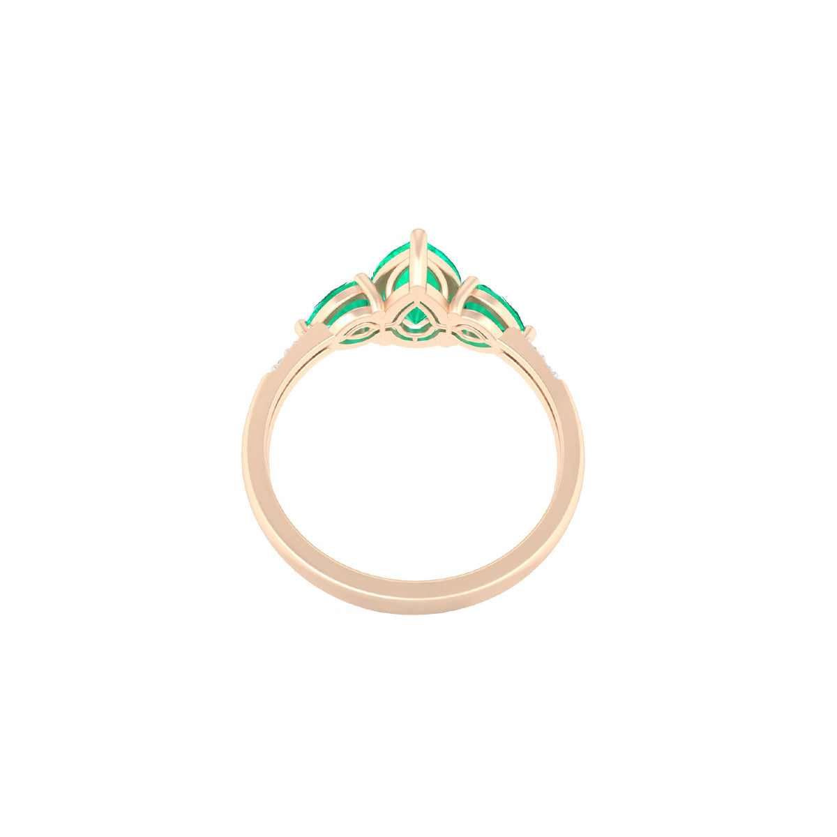Zambian Emerald Ring with White Diamond in 18Kt Gold 2.59cts