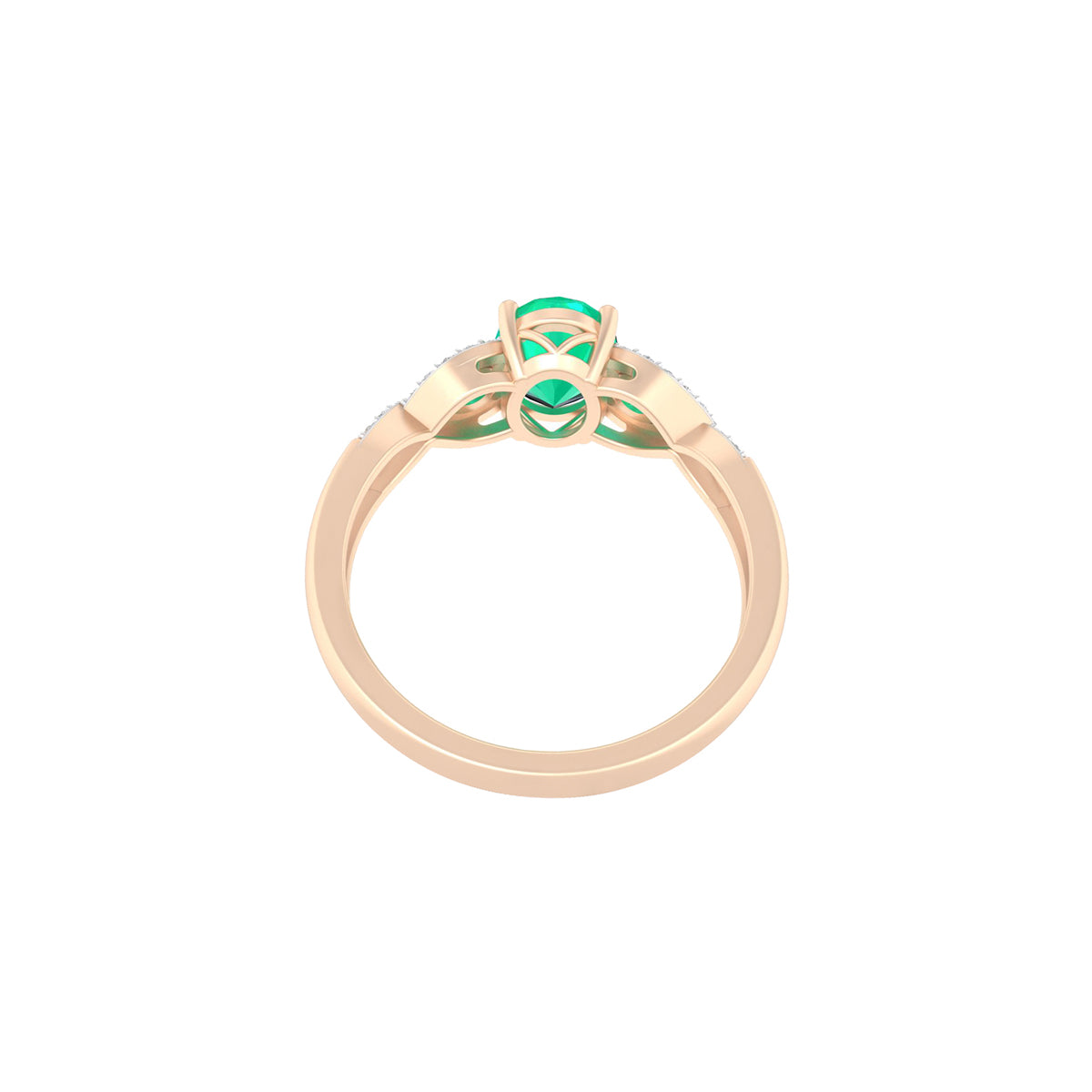 Zambian Emerald Ring with White Diamond in 18Kt Gold 1.66cts