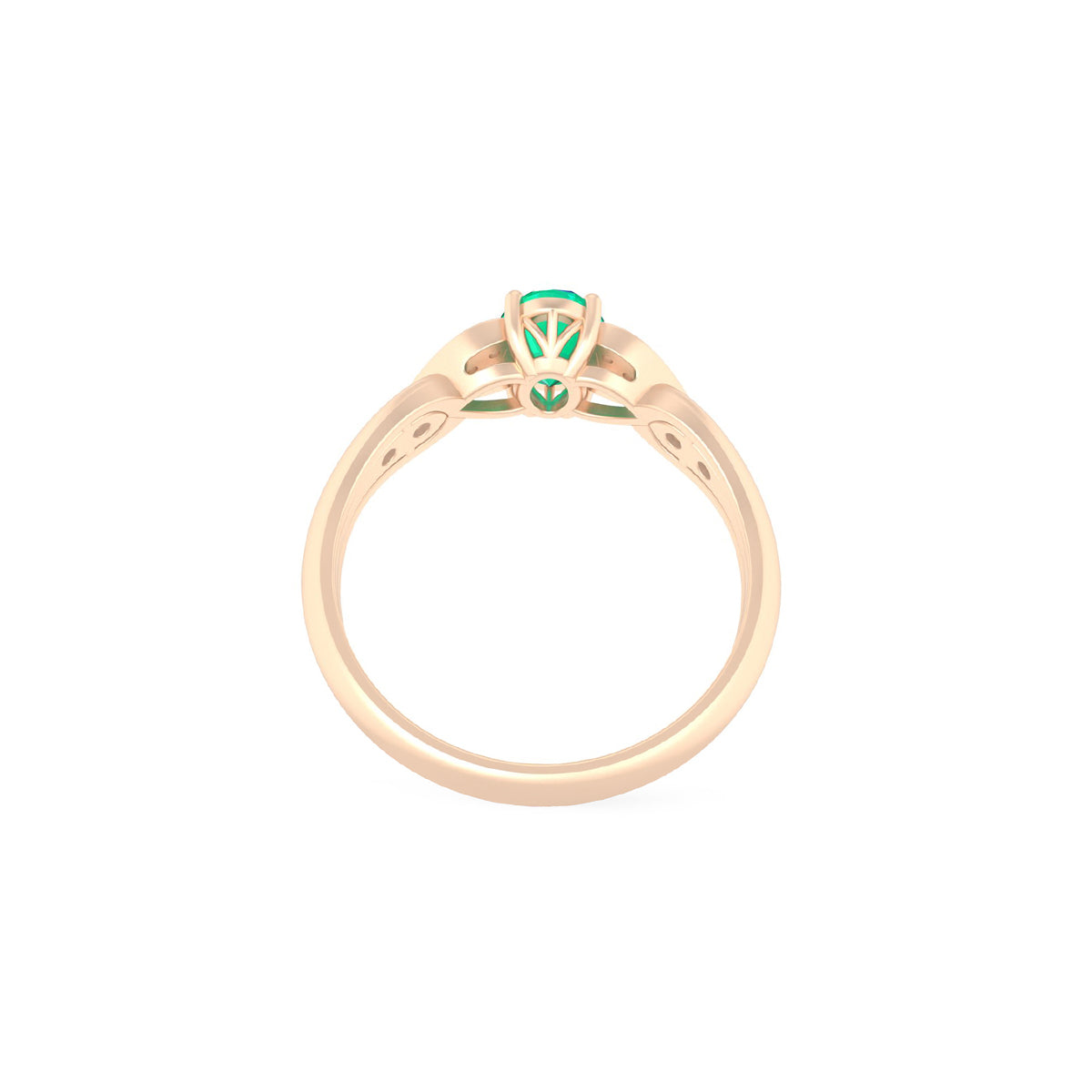 Zambian Emerald Ring with White Diamond in 18Kt Gold 0.85cts