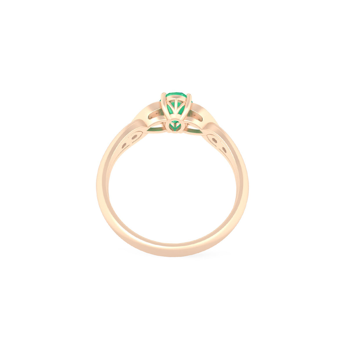 Zambian Emerald Ring with White Diamond in 18Kt Gold 0.85cts