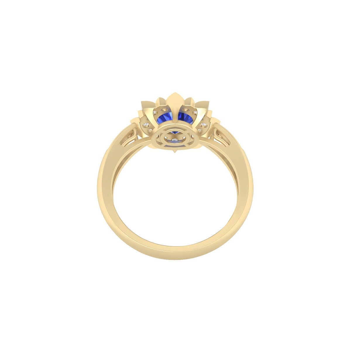 AA+ Tanzanite Ring with White Diamond in 18Kt Gold 1.81cts