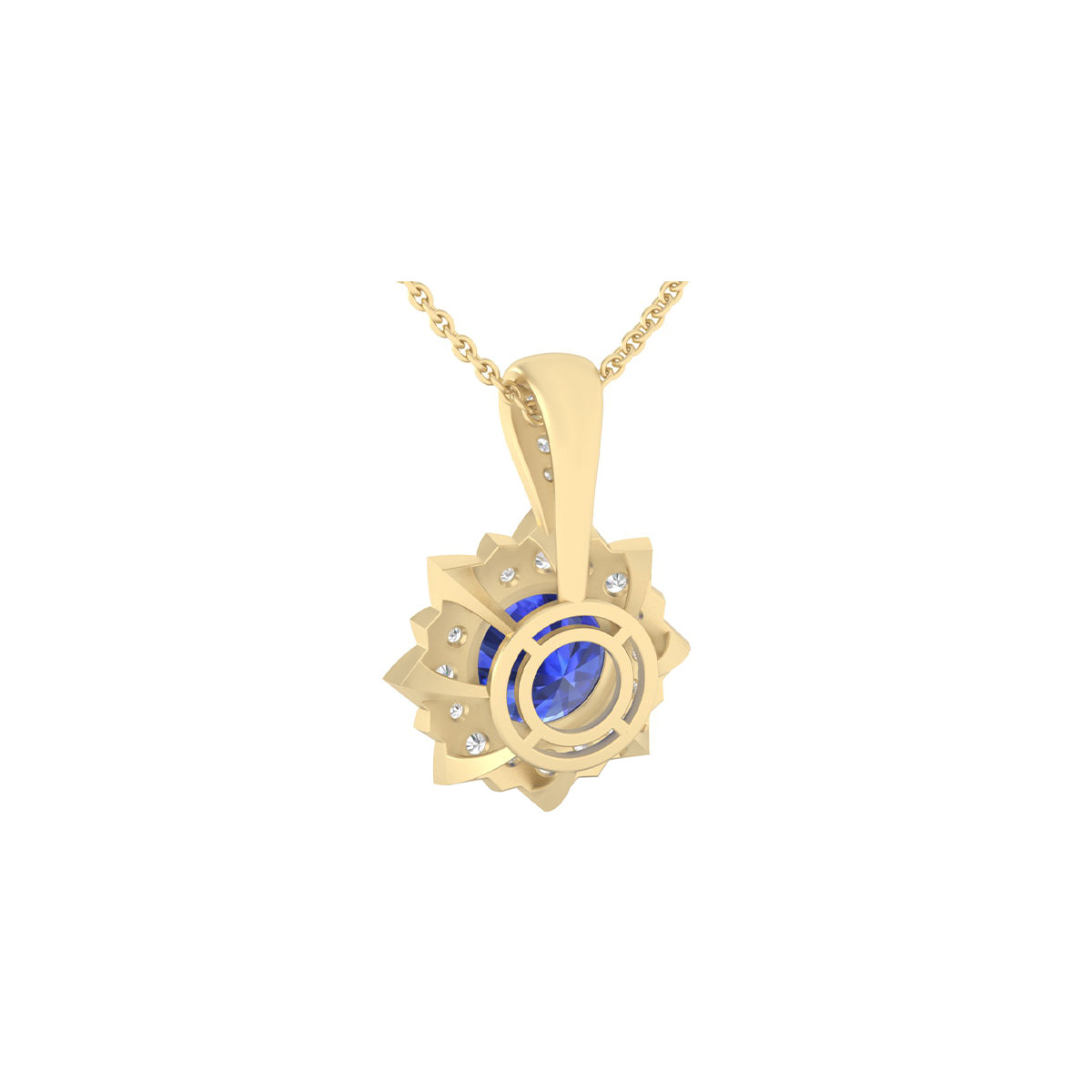 AA+ Tanzanite Pendant with White Diamond in 18Kt Gold 2.56cts