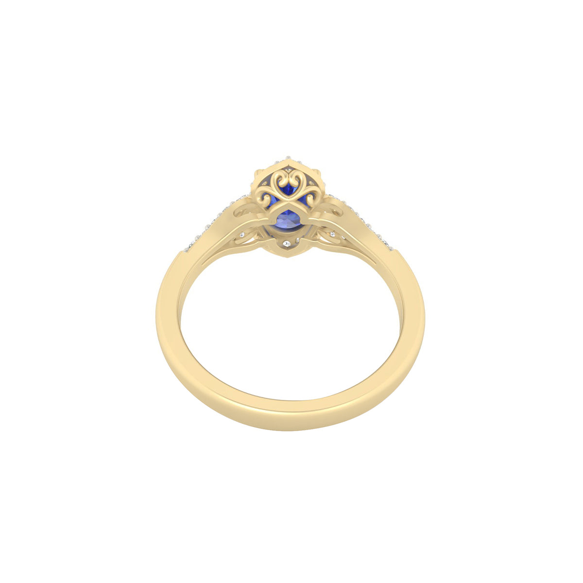 AA+ Tanzanite Ring with White Diamond in 18Kt Gold 1.69cts