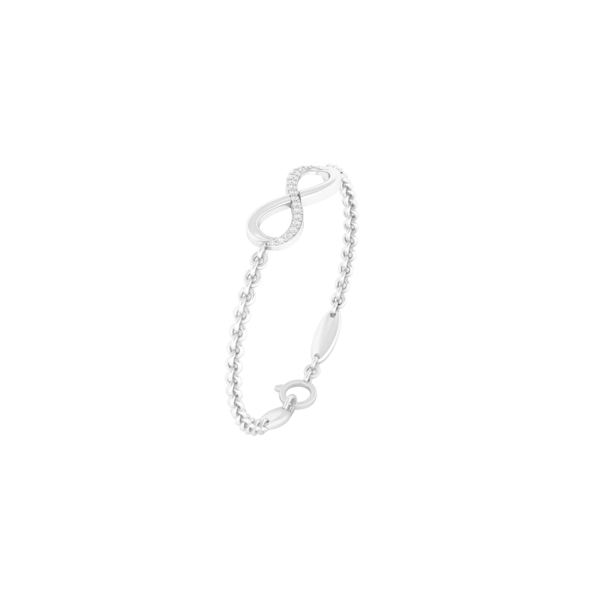 Platinum 950 with White Diamond Bracelet 0.12cts