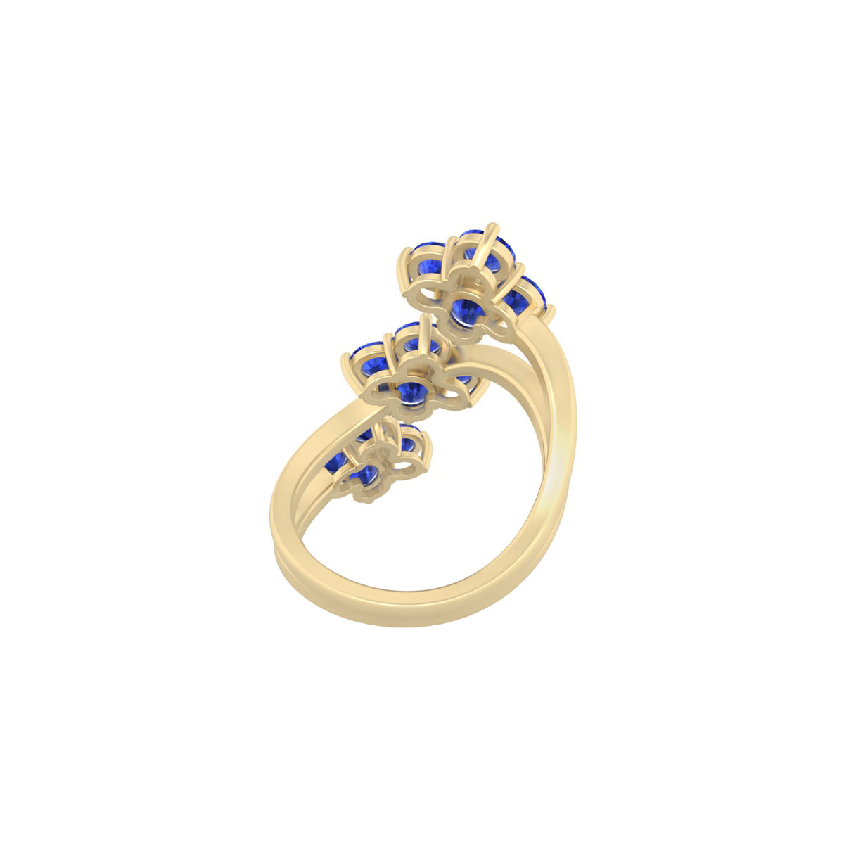 AA+ Tanzanite Ring with White Diamond in 18Kt Gold 4.43cts