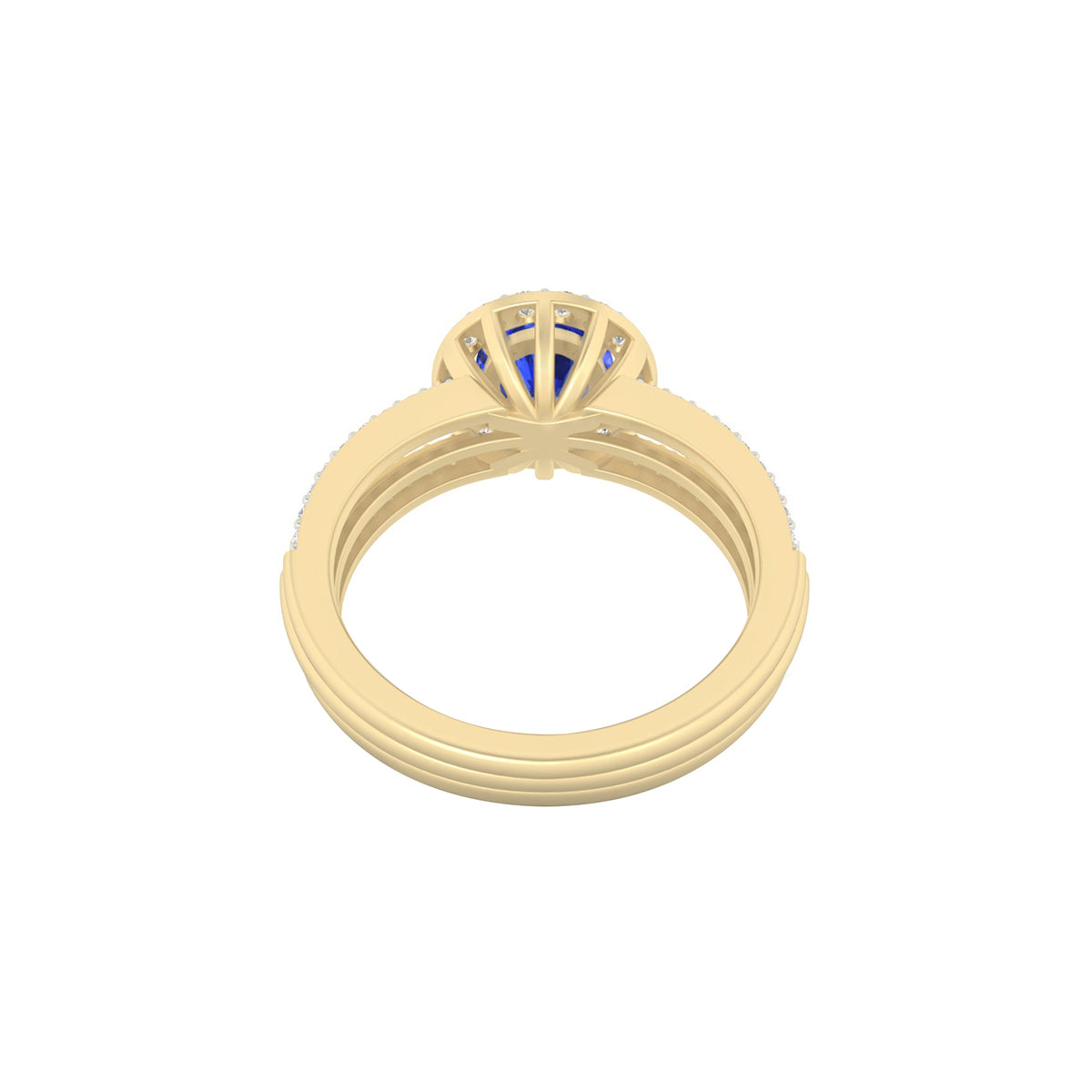 AA+ Tanzanite Ring with White Diamond in 18Kt Gold 1.48cts