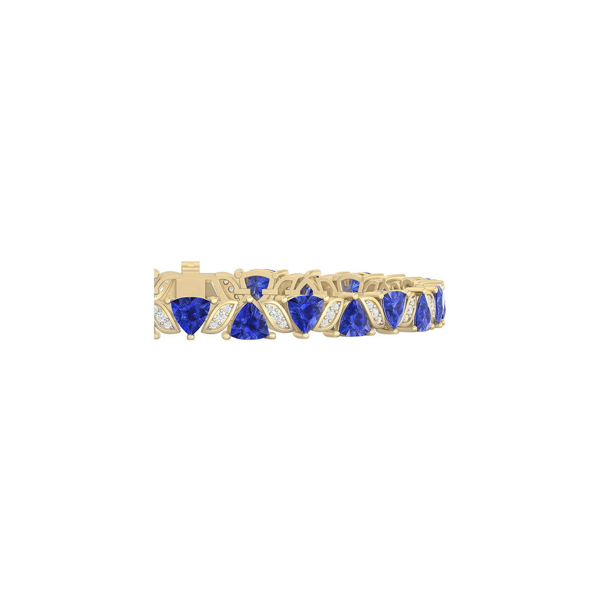 AA+ Tanzanite Bracelet with White Diamond in 18Kt Gold 13.00cts