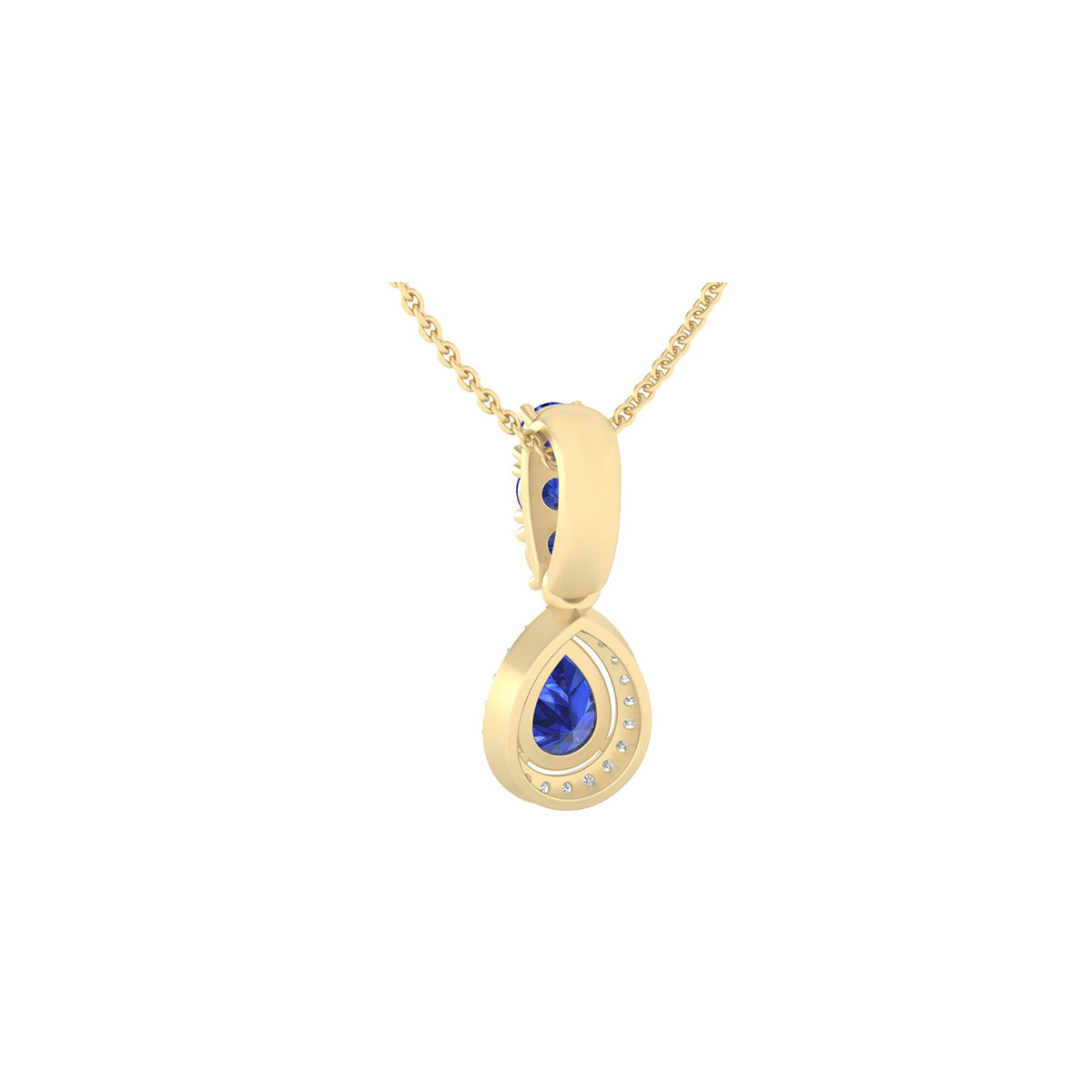 AA+ Tanzanite Pendant with White Diamond in 18Kt Gold 1.42cts