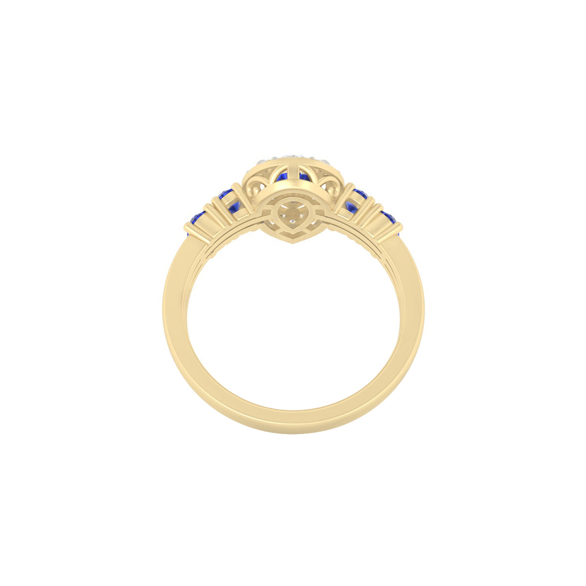 AA+ Tanzanite Ring with White Diamond in 18Kt Gold 1.56cts