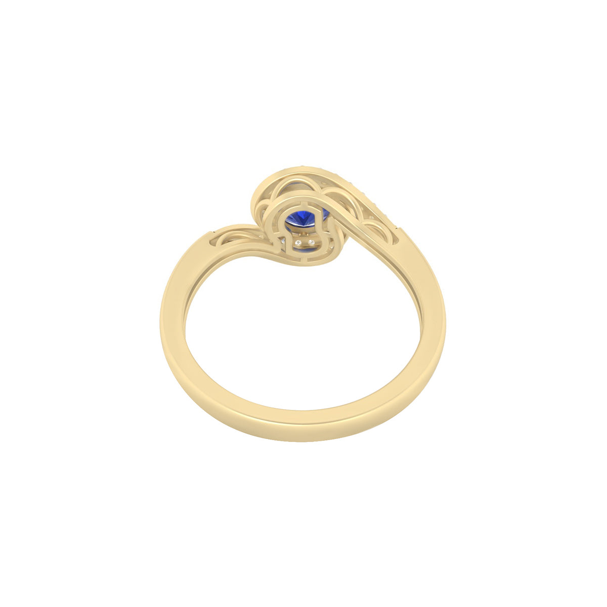 AA+ Tanzanite Ring with White Diamond in 18Kt Gold 1.15cts