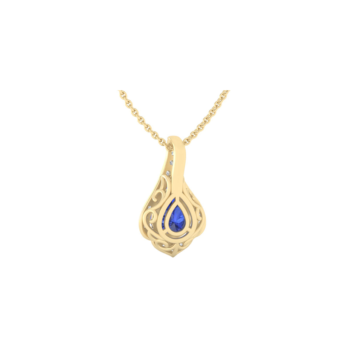 AA+ Tanzanite Pendant with White Diamond in 18Kt Gold 1.35cts