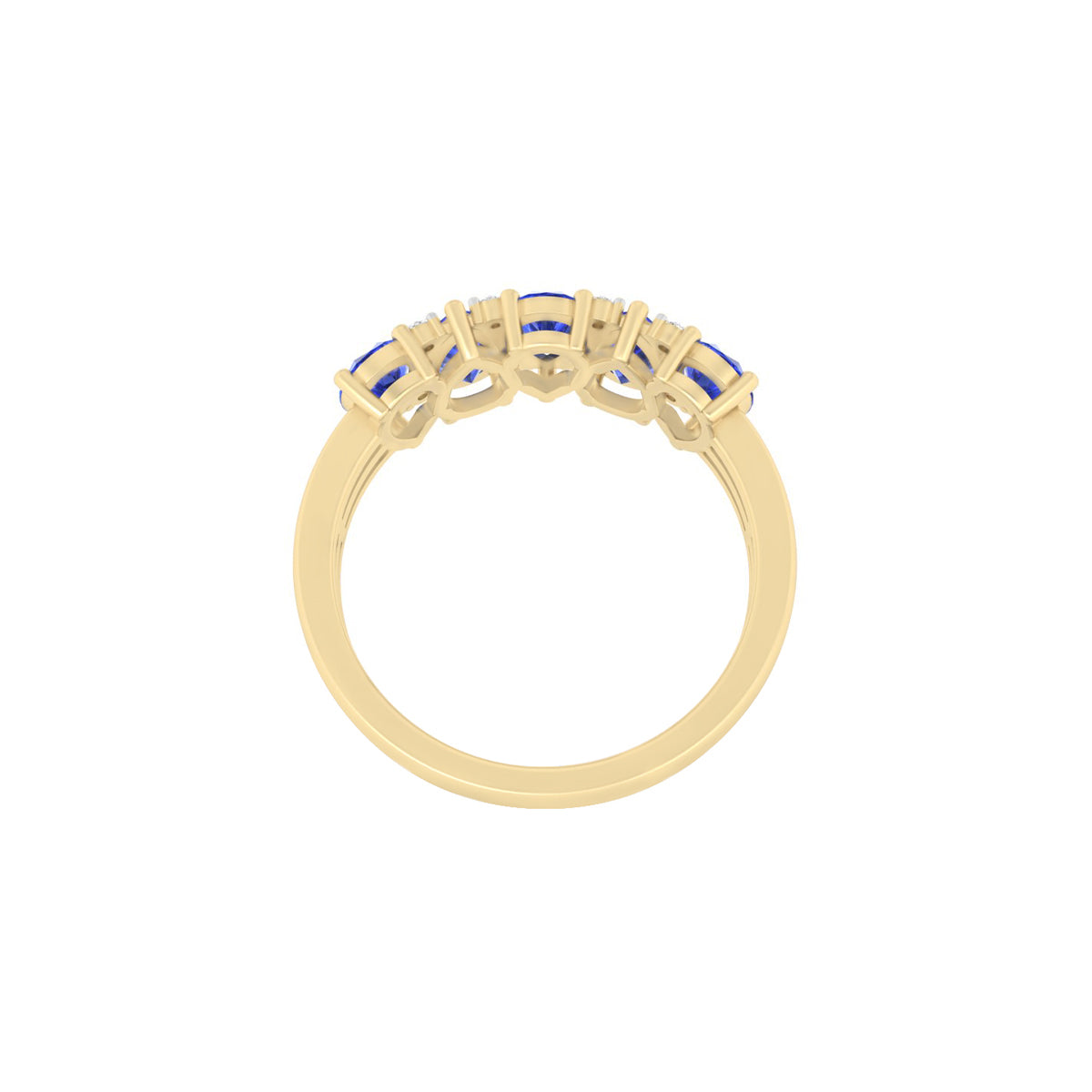 AA+ Tanzanite Ring with White Diamond in 18Kt Gold 2.18cts