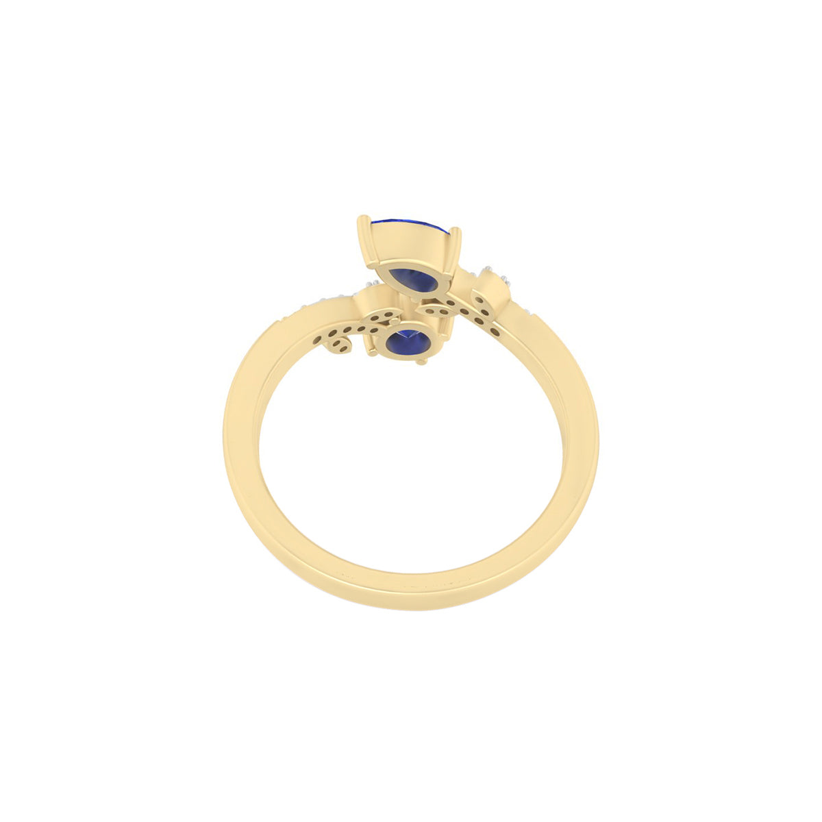 AA+ Tanzanite Ring with White Diamond in 18Kt Gold 1.09cts