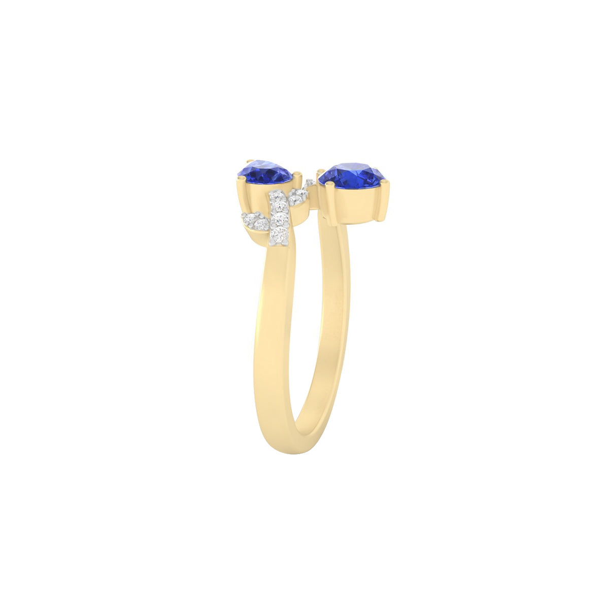 AA+ Tanzanite Ring with White Diamond in 18Kt Gold 1.09cts