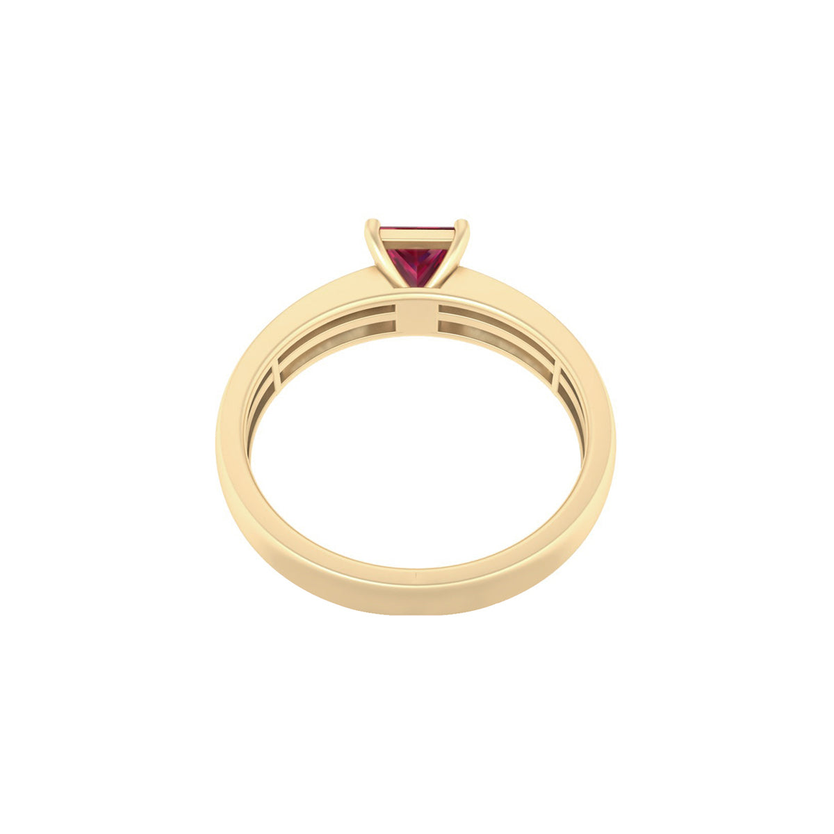 Glass-Filled Ruby Ring with White Diamond in 18Kt Gold 1.25cts