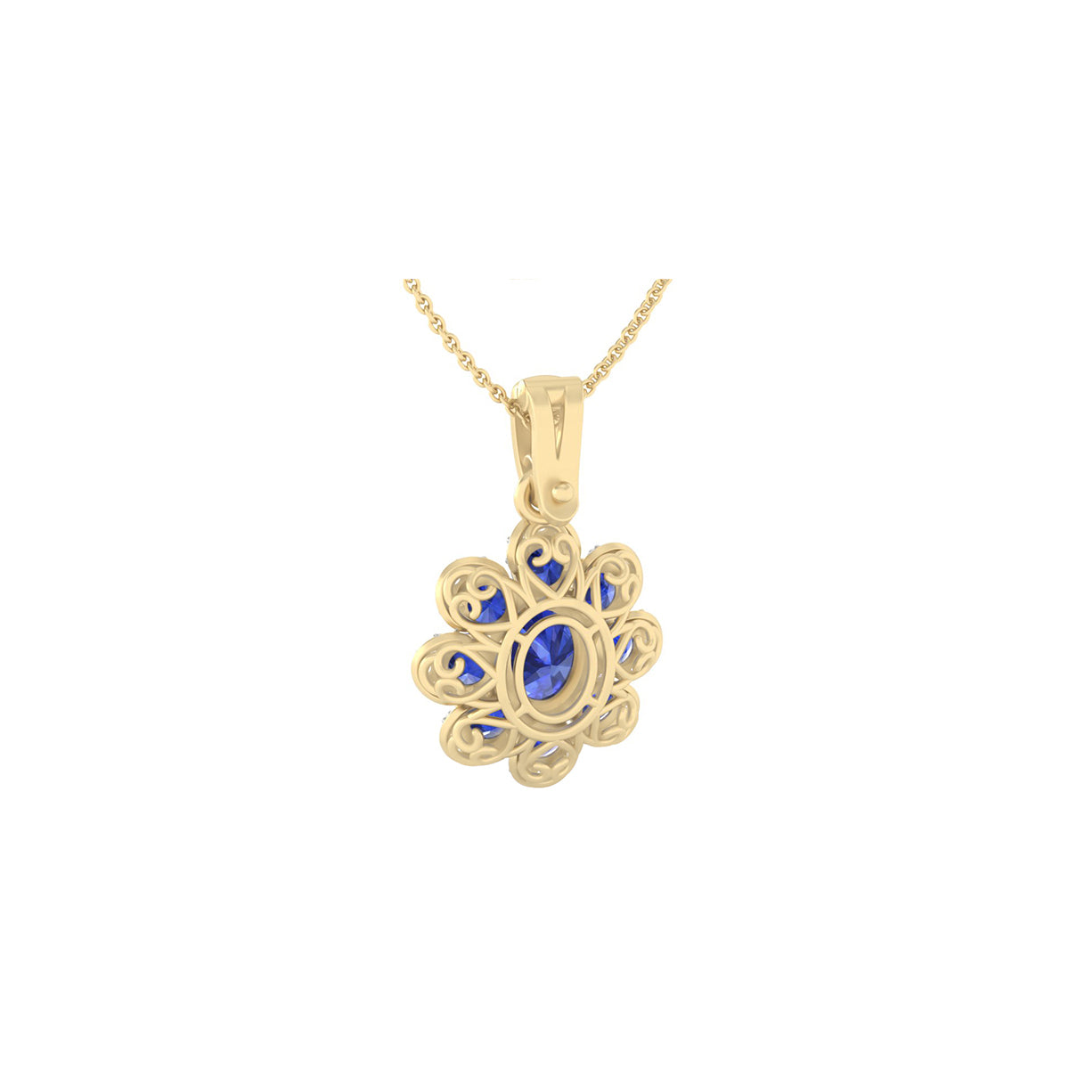AA+ Tanzanite Pendant with White Diamond in 14Kt Gold 4.57cts