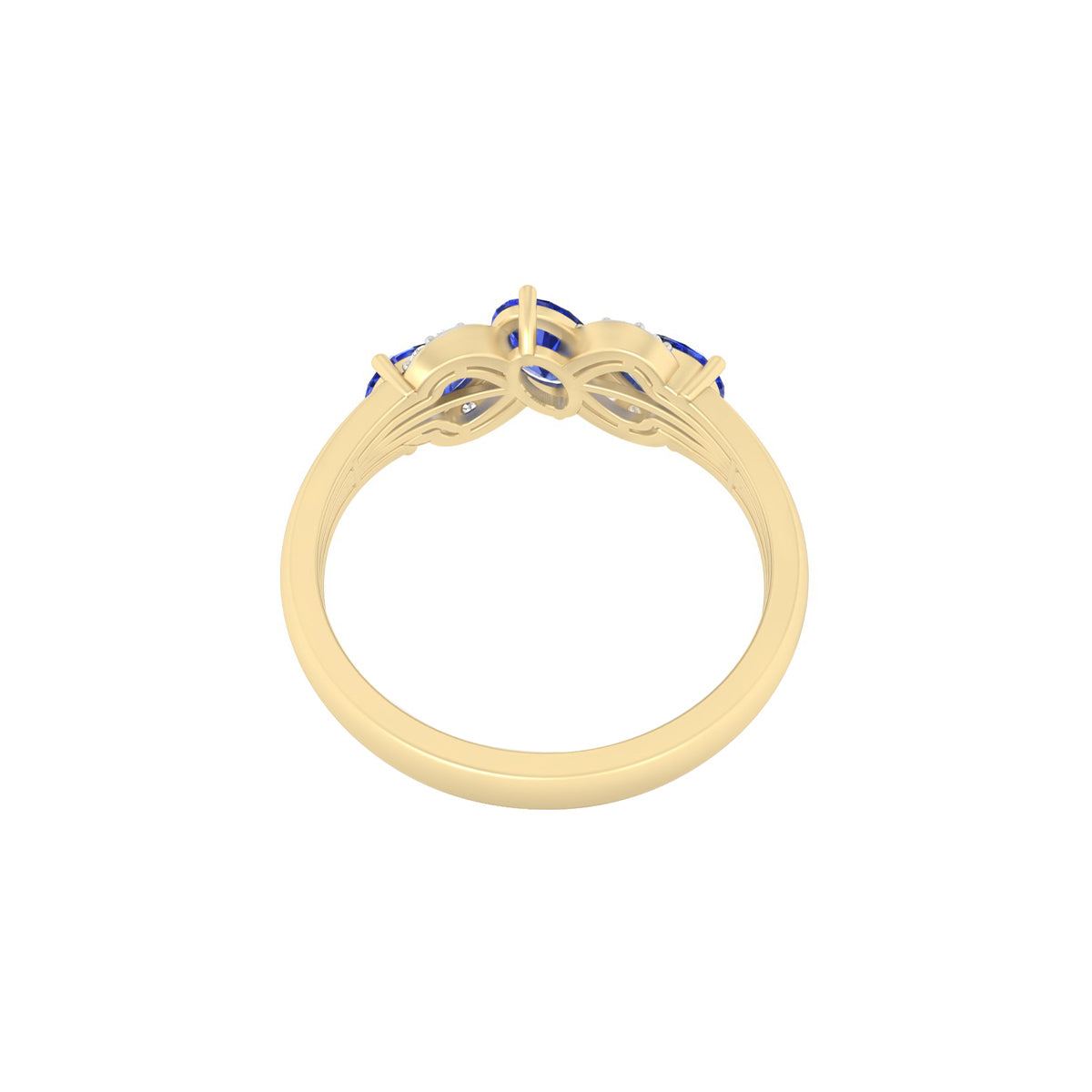 AA+ Tanzanite Ring with White Diamond in 18Kt Gold 1.42cts