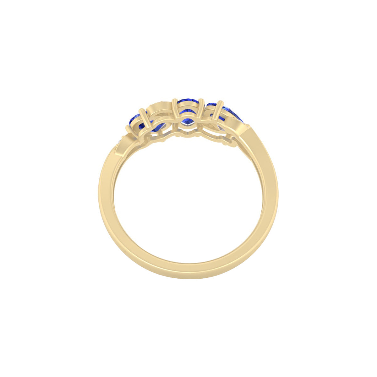 AA+ Tanzanite Ring with White Diamond in 18Kt Gold 1.52cts