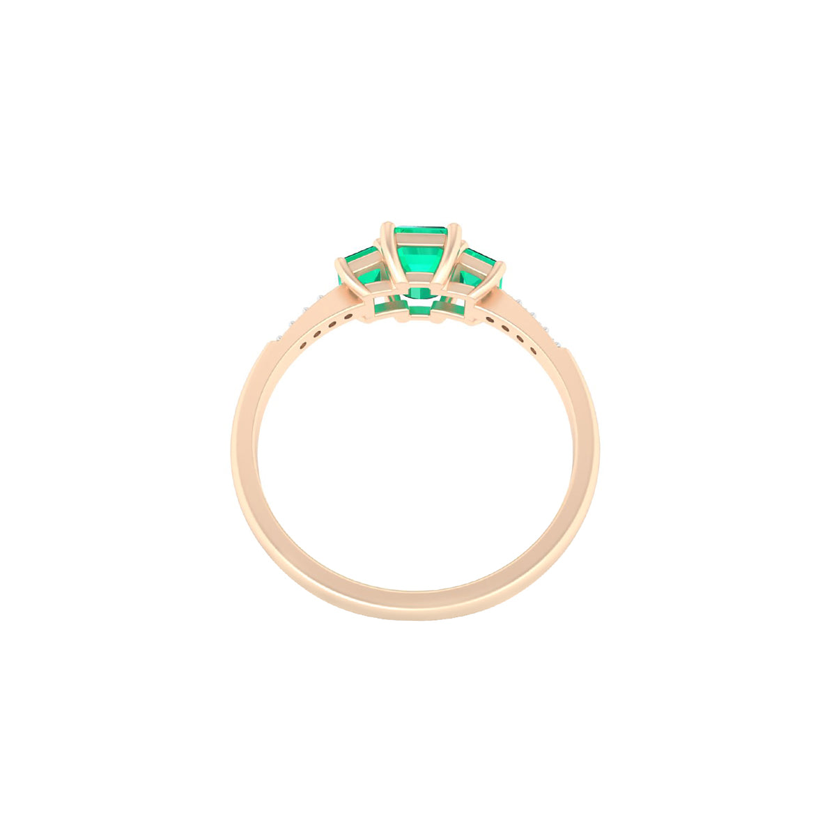 Zambian Emerald Ring with White Diamond in 18Kt Gold 1.18cts